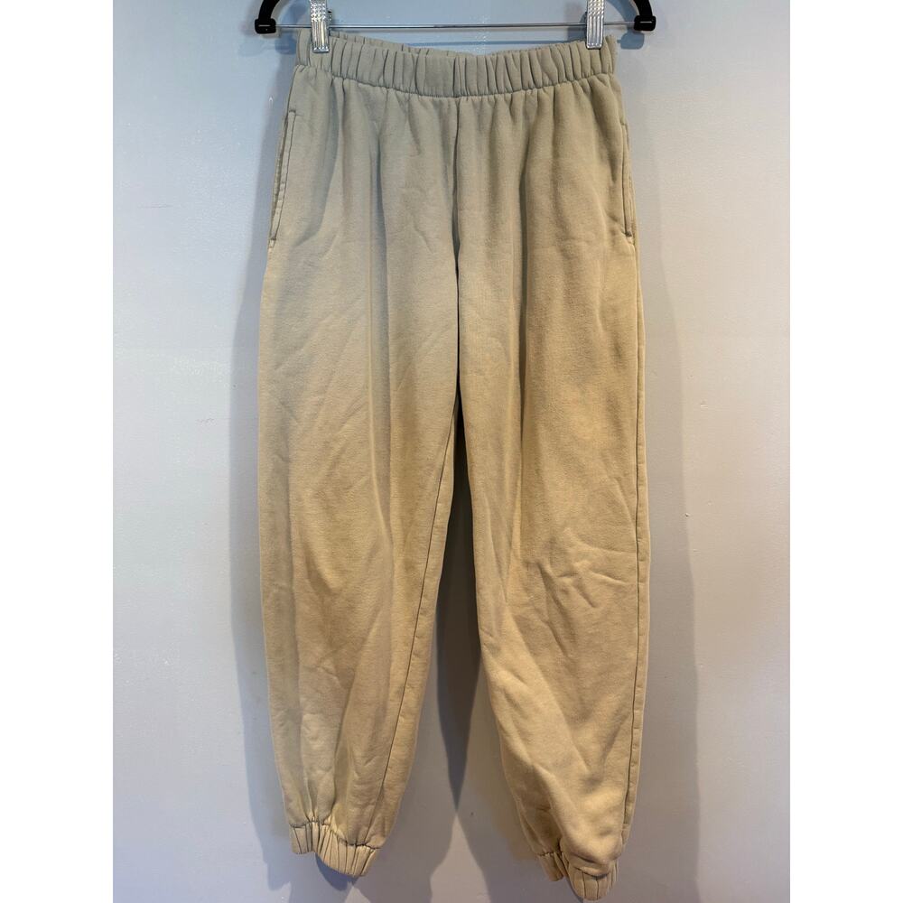 John Galt Brandy Melville Beige Fleece-Lined Sweatpants Joggers